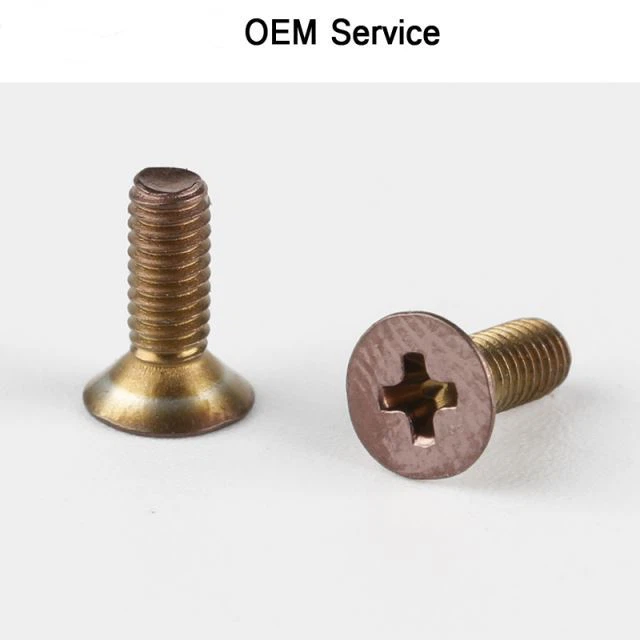 Yellow zinc countersunk machine screw