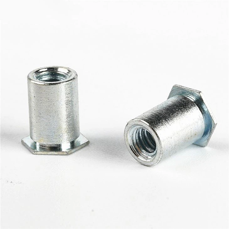 Flat Head Blue Hollow CNC Hex Rivet Nut