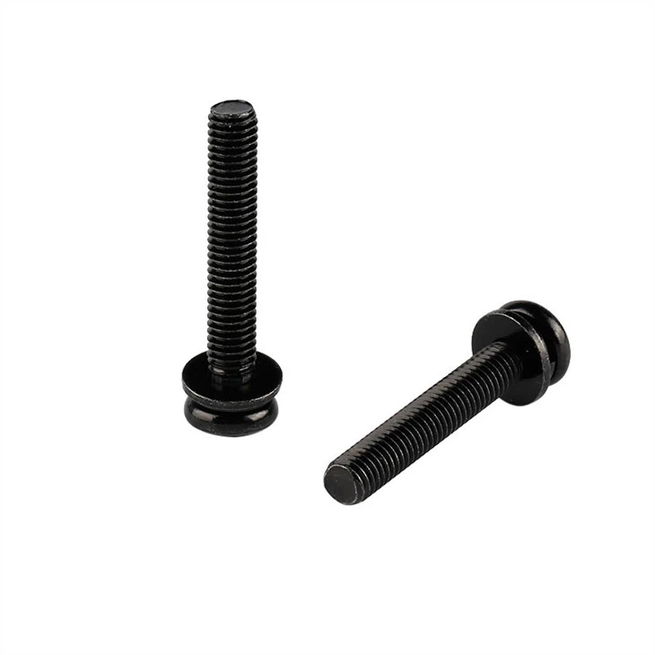 Black cross recessed machine sems screw